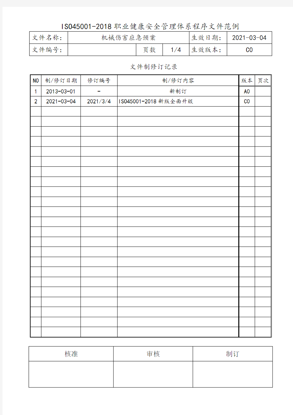 机械伤害应急预案