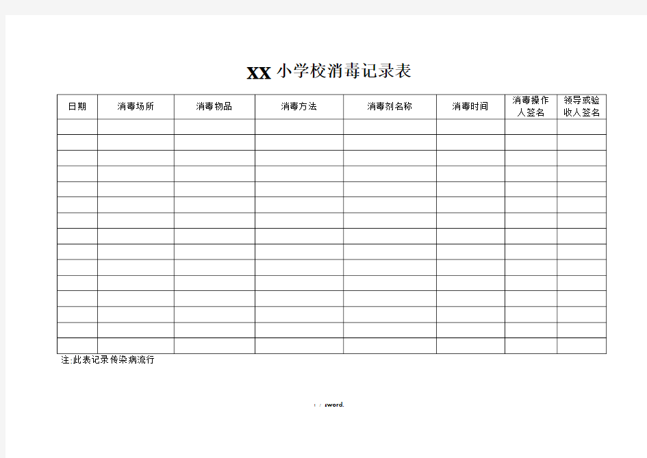 学校消毒记录表 (3)#精选、