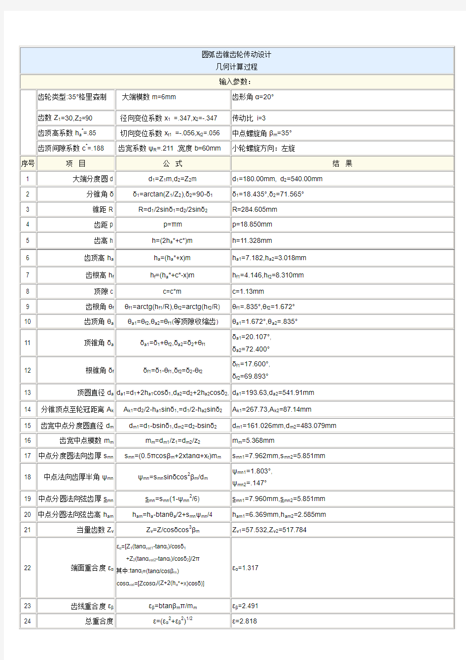 圆弧齿锥齿轮传动设计