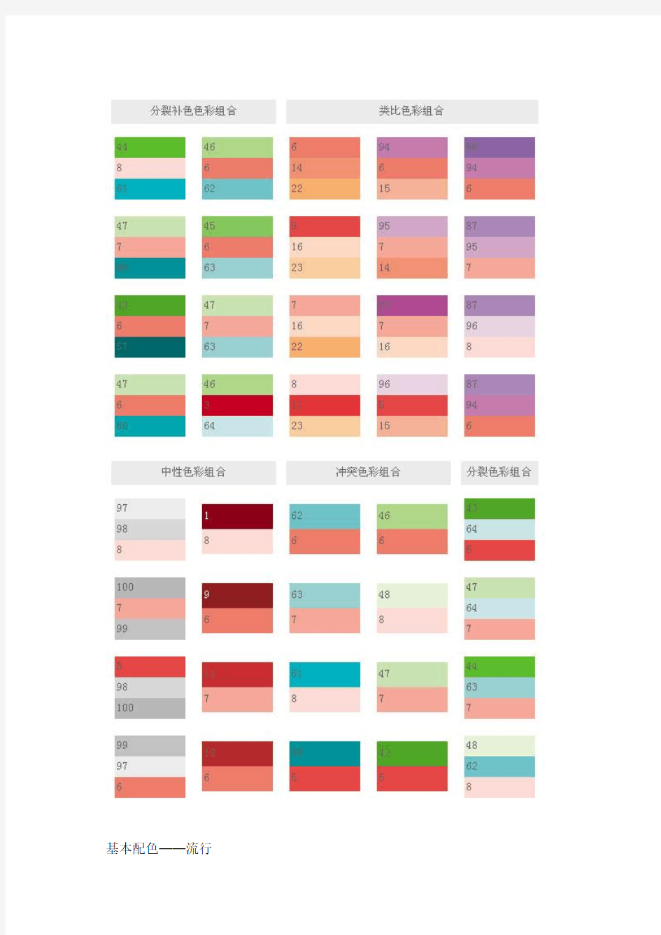 平面设计常见的配色方案及色标(最精典、最全的色板)