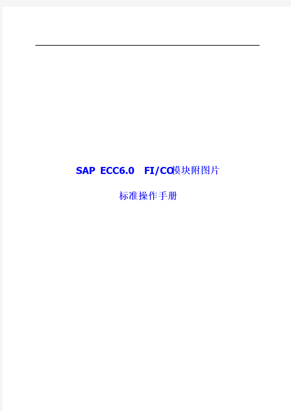 SAP ECC6.0 FICO财务模块附图片标准操作手册