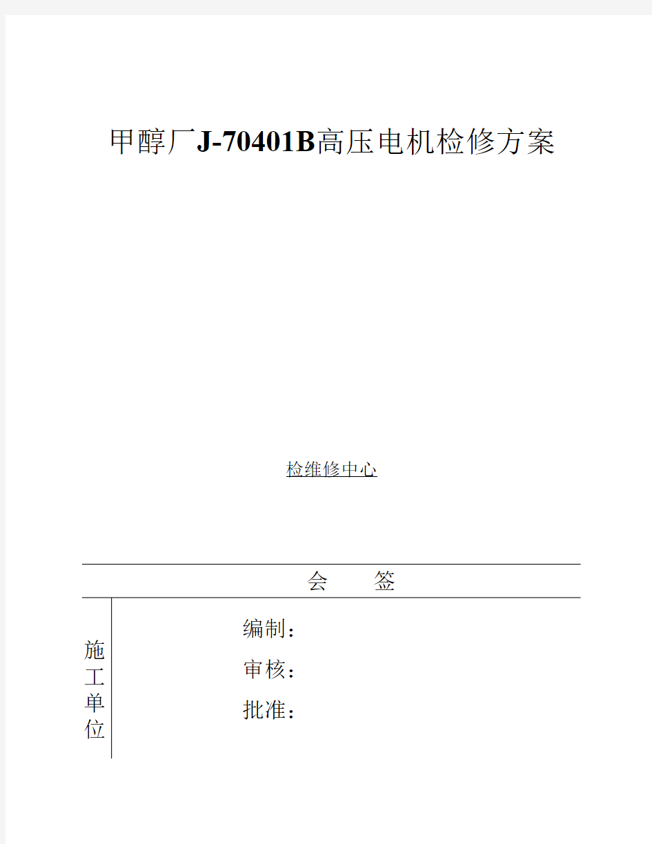 高压电机检修方案