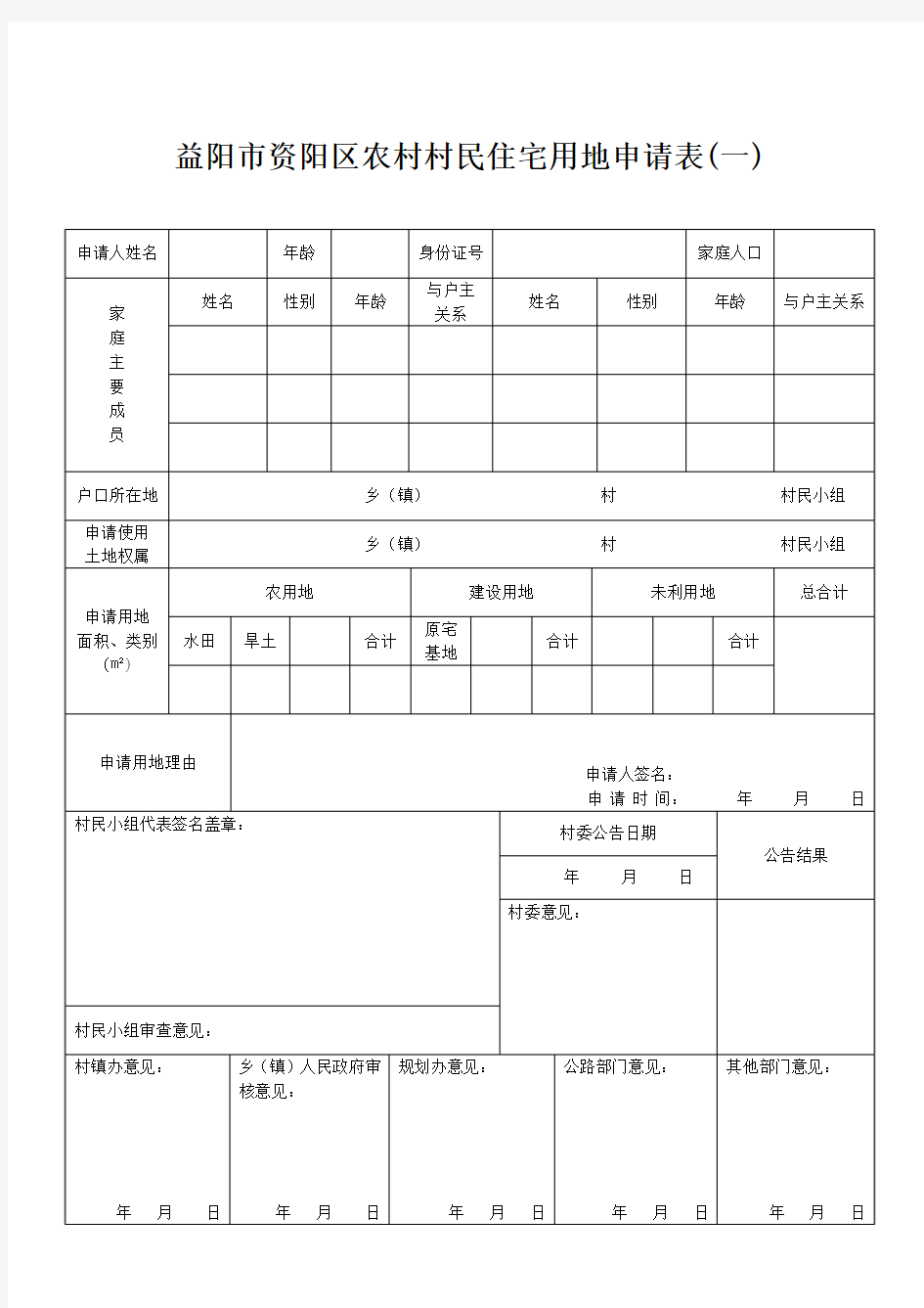 土地确权审批表