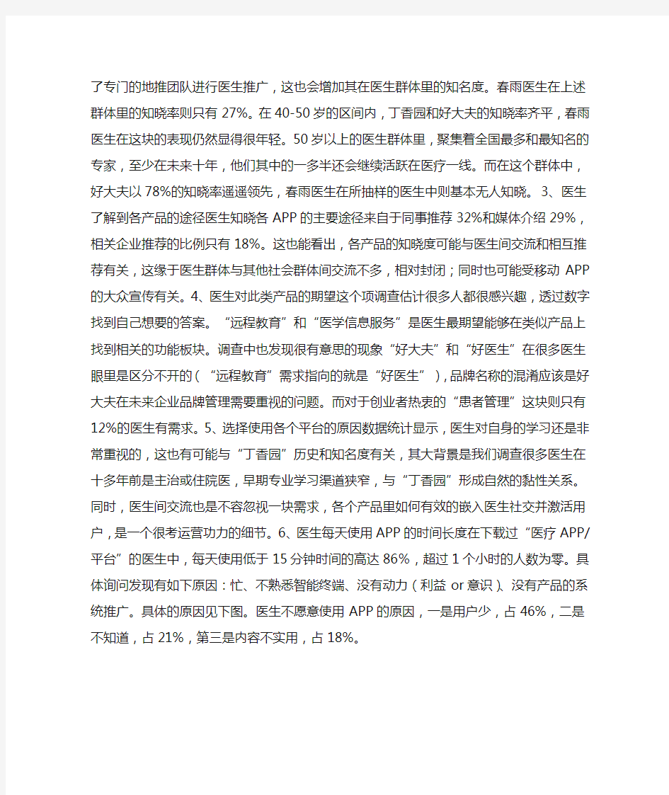 丁香园、好大夫、春雨医生,北京地区7家医院线下使用情况调查 – 动脉网