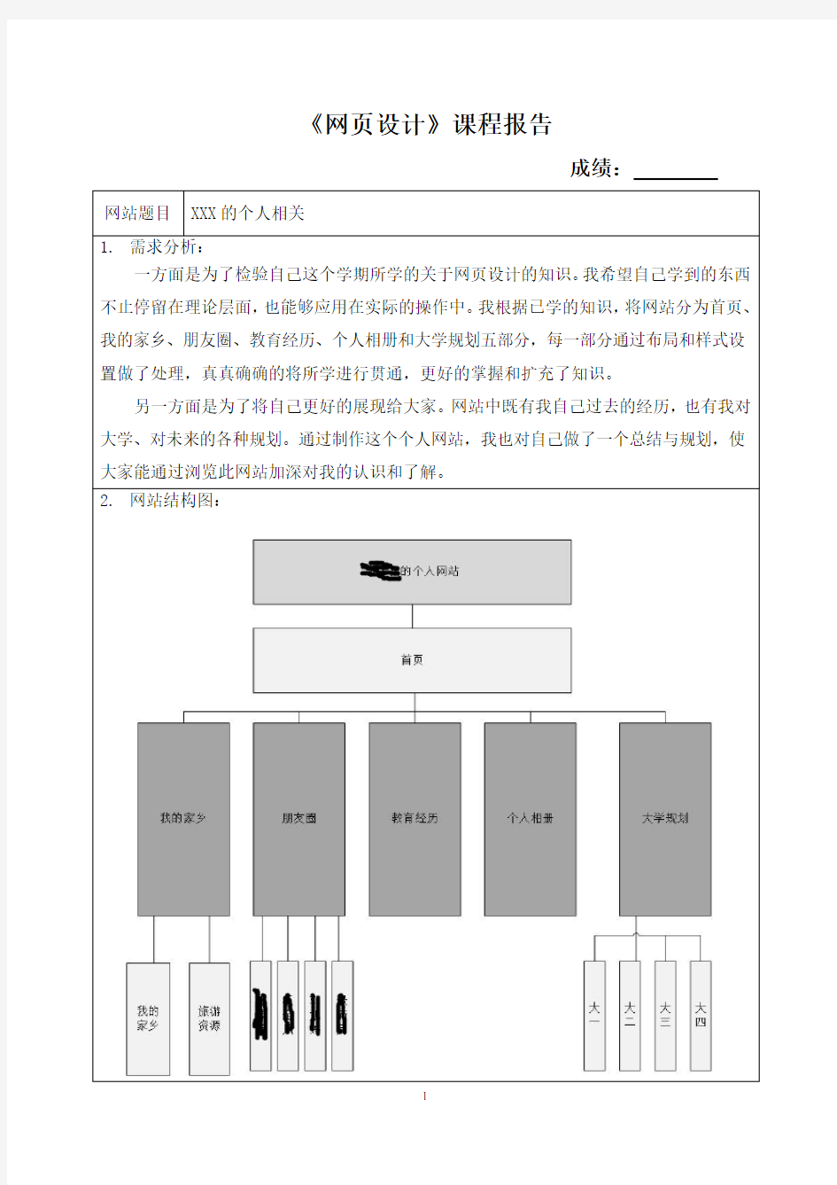 网页设计课程报告