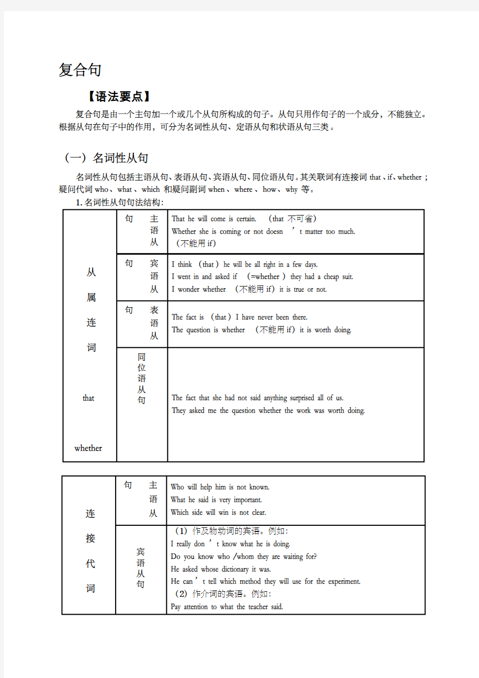 英语三大从句