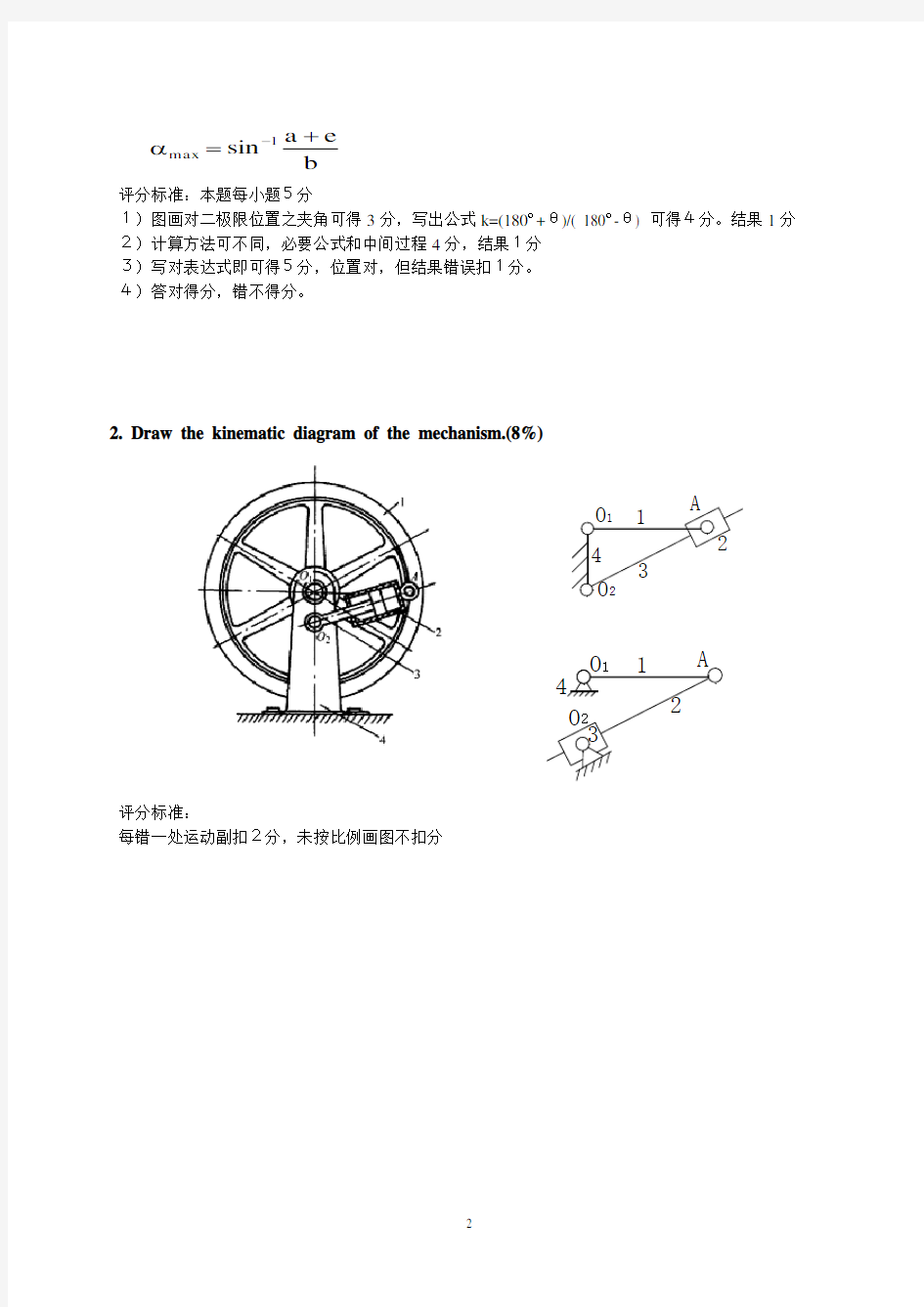 中国石油大学(北京)机械04级机械原理试卷答案