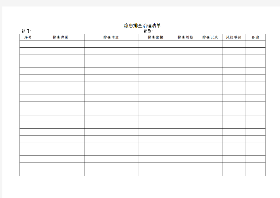隐患排查治理清单