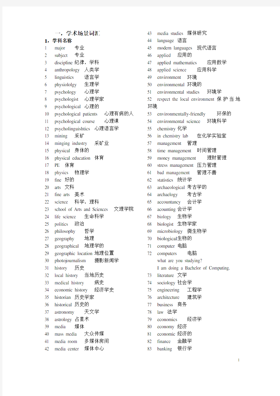 雅思听力核心词汇及807听力词汇表