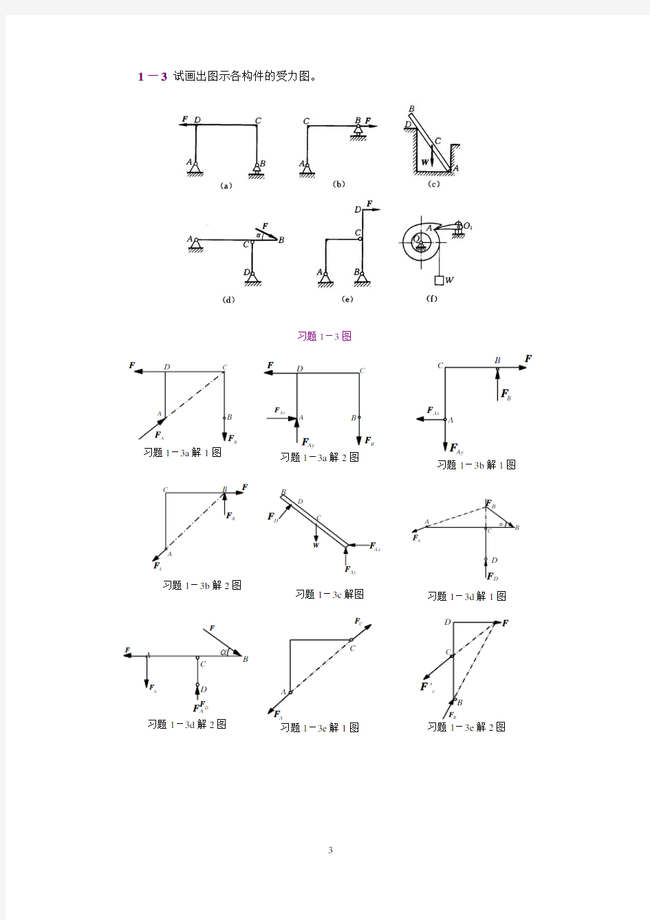 工程力学(静力学和材料力学)第2版课后习题答案_范钦珊主编_第1章_静力学基础