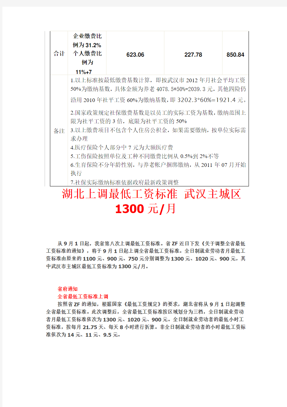 武汉中心城区社会保险缴纳新标准