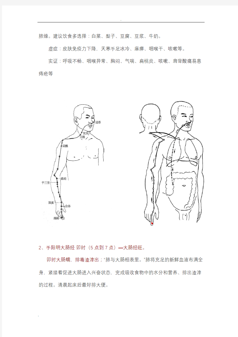 十二时辰和人体经络走向示意图