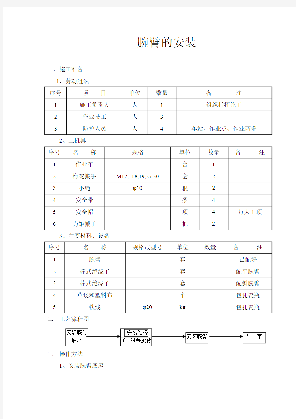 接触网腕臂的安装