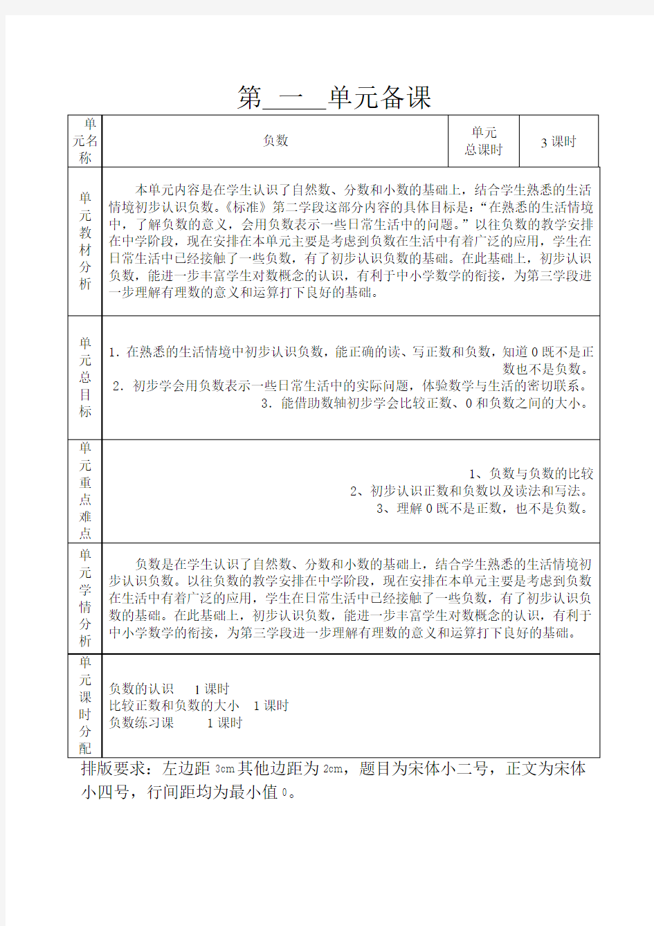 数学六年级下册负数(人教版)