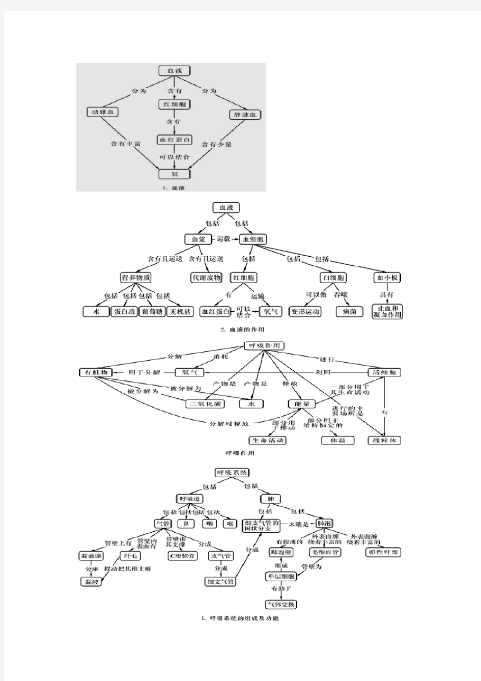 北师大生物七年级(下册)概念图(清晰版)