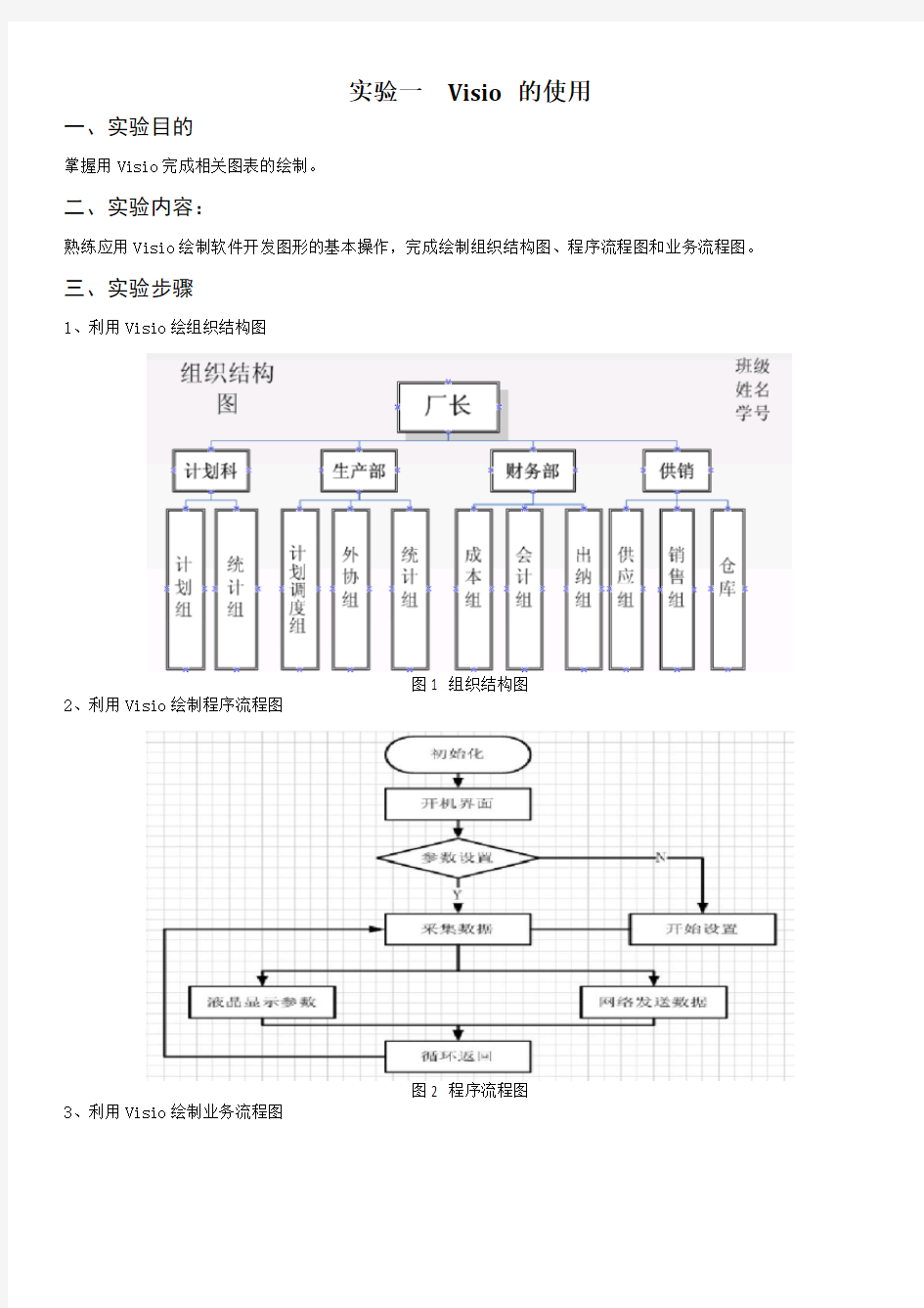 实验一Visio 的使用