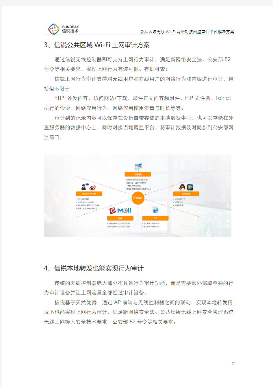 公共区域无线Wi-Fi对接网监审计平台解决方案-信锐技术