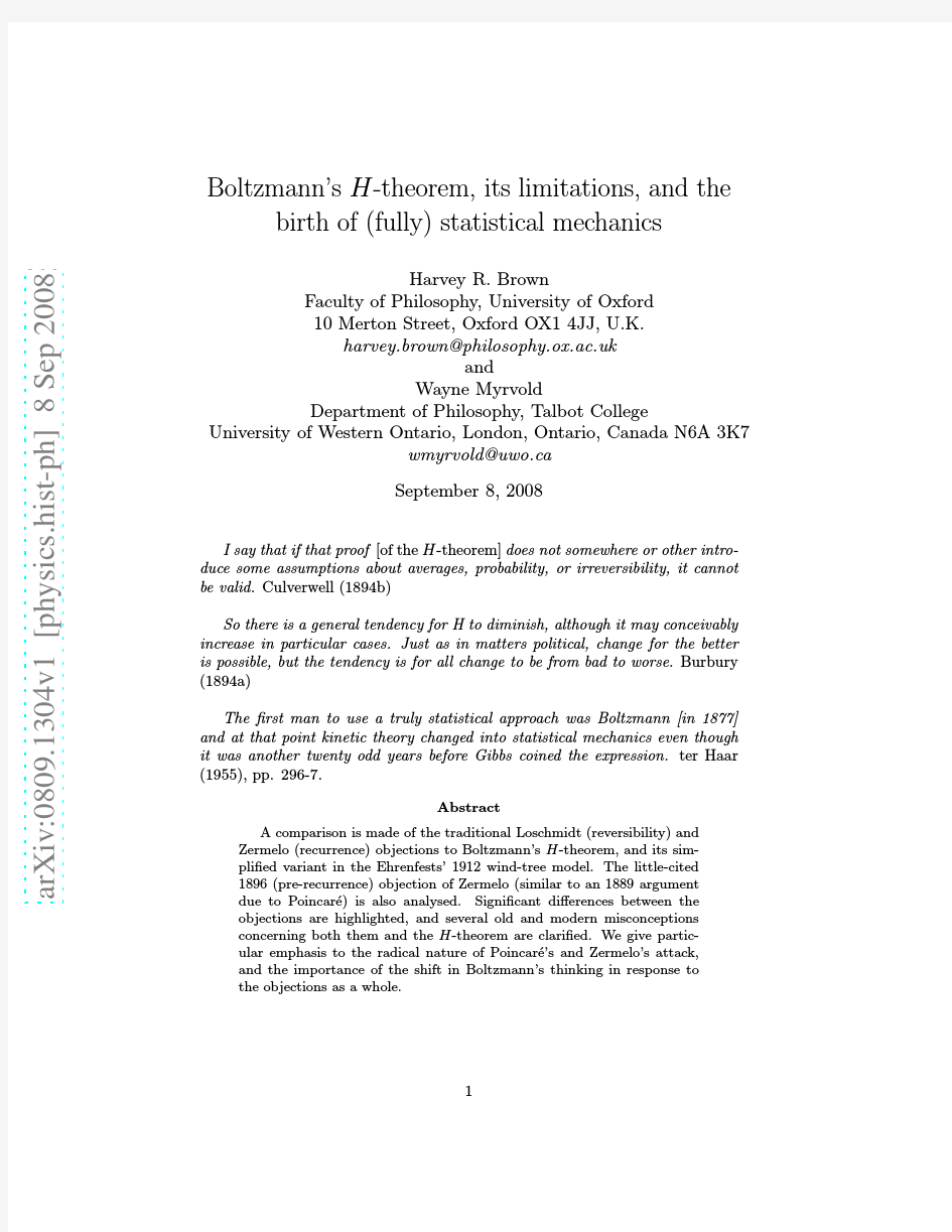 Boltzmann's H-theorem, its limitations, and the birth of (fully) statistical mechanics