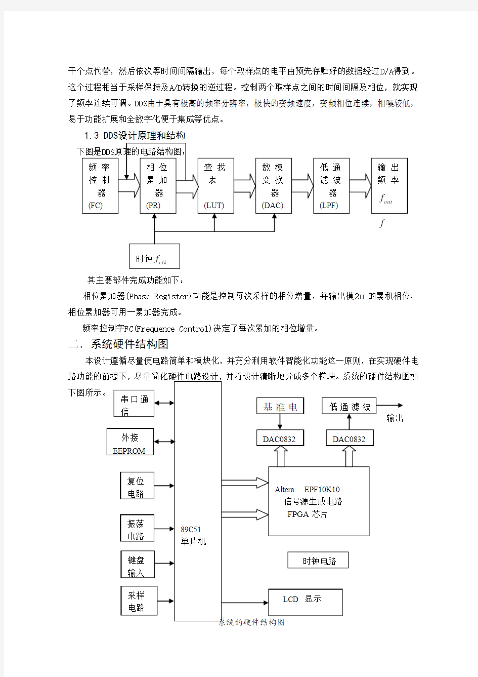 (修改好)基于单片机与FPGA的实用信号源的设计