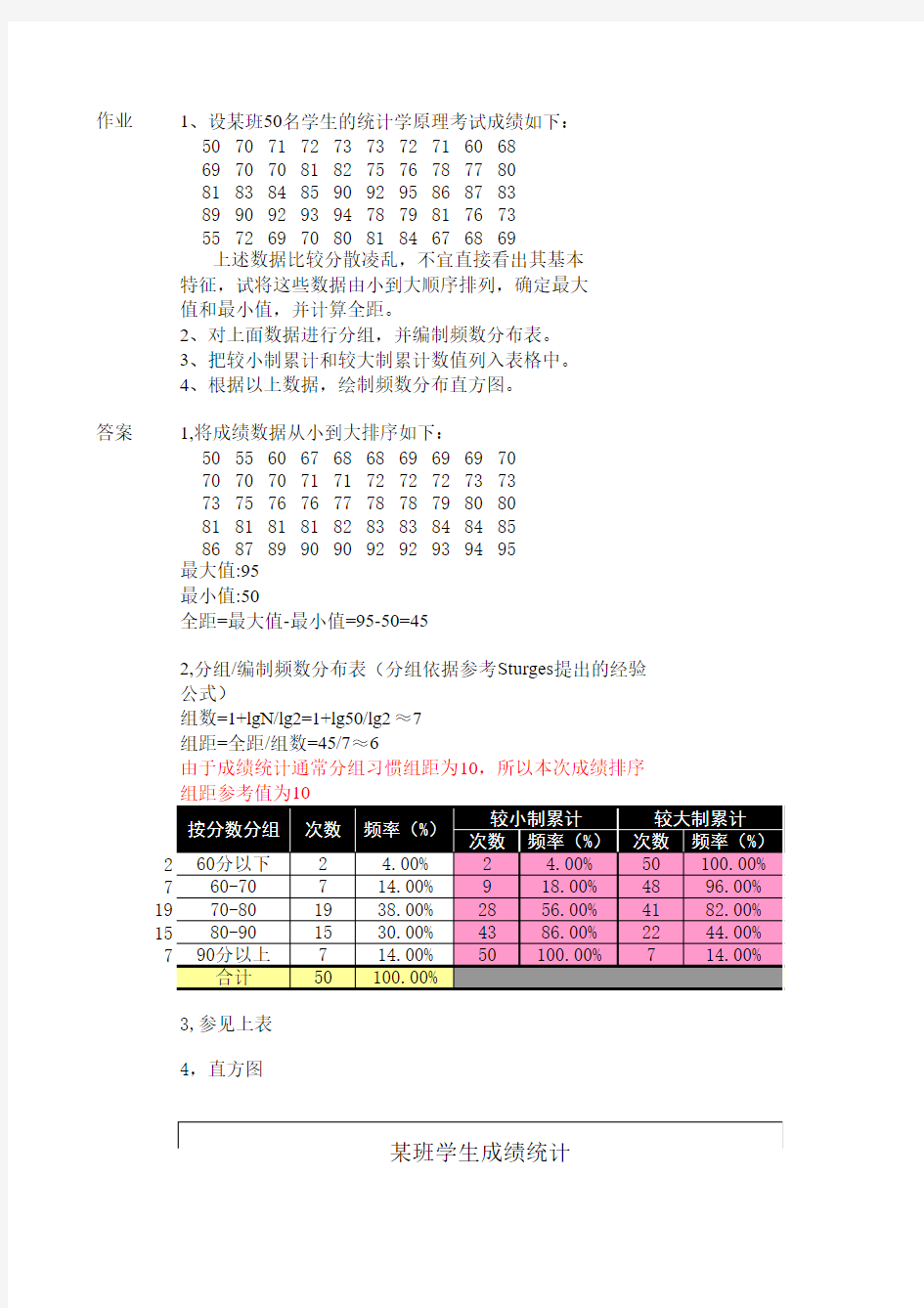 统计学原理第一次作业