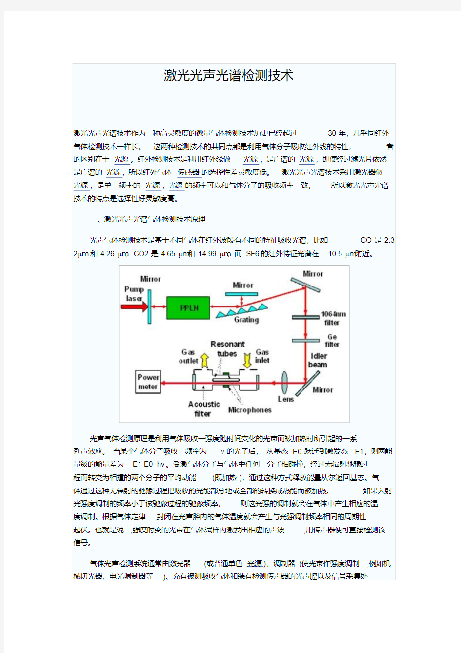 激光光声光谱技术解析