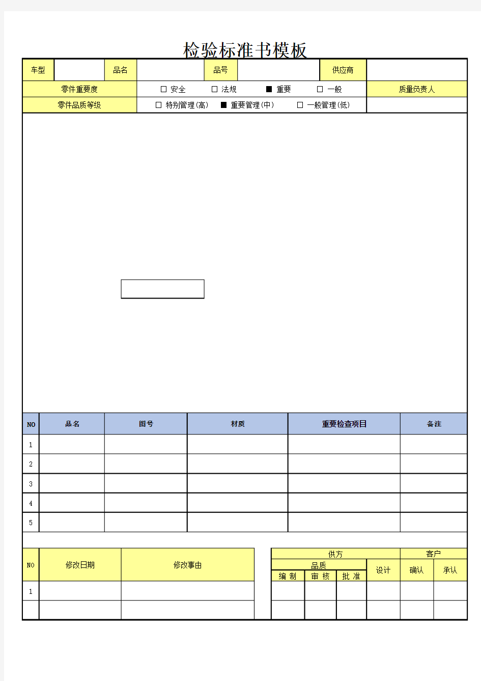 检验标准书模板