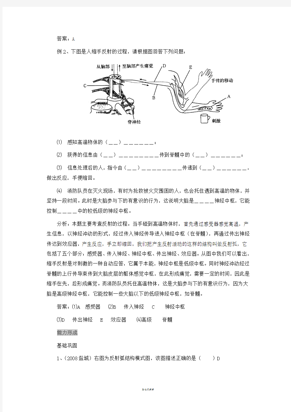 苏教版生物七下神经调节