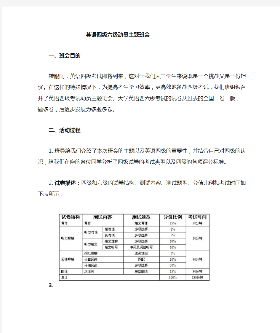 英语四级六级主题班会