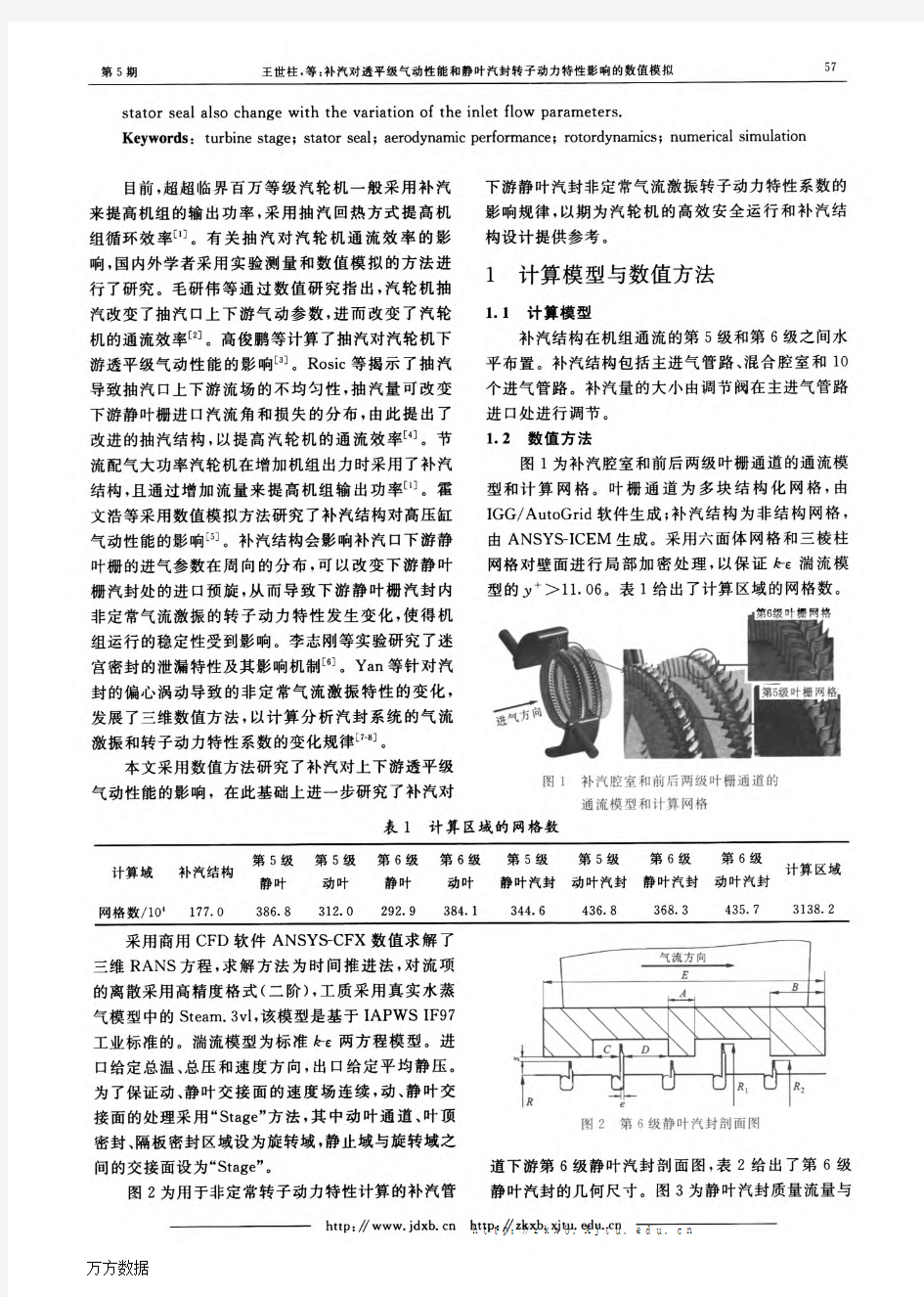 补汽对透平级气动性能和静叶汽封转子动力特性影响的数值模拟