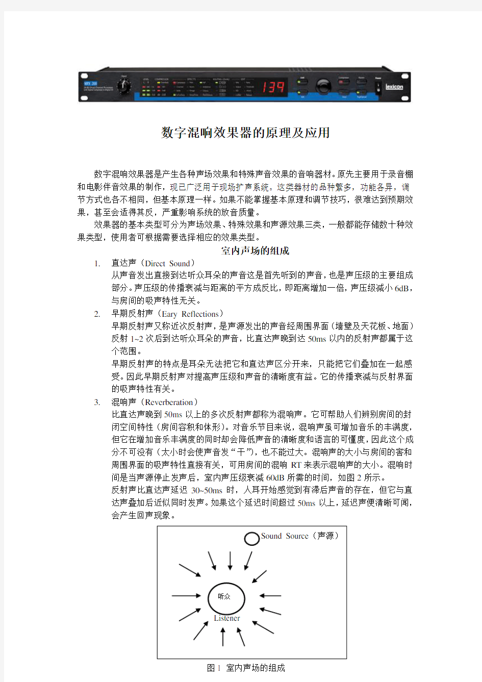 数字混响效果器的原理及应用