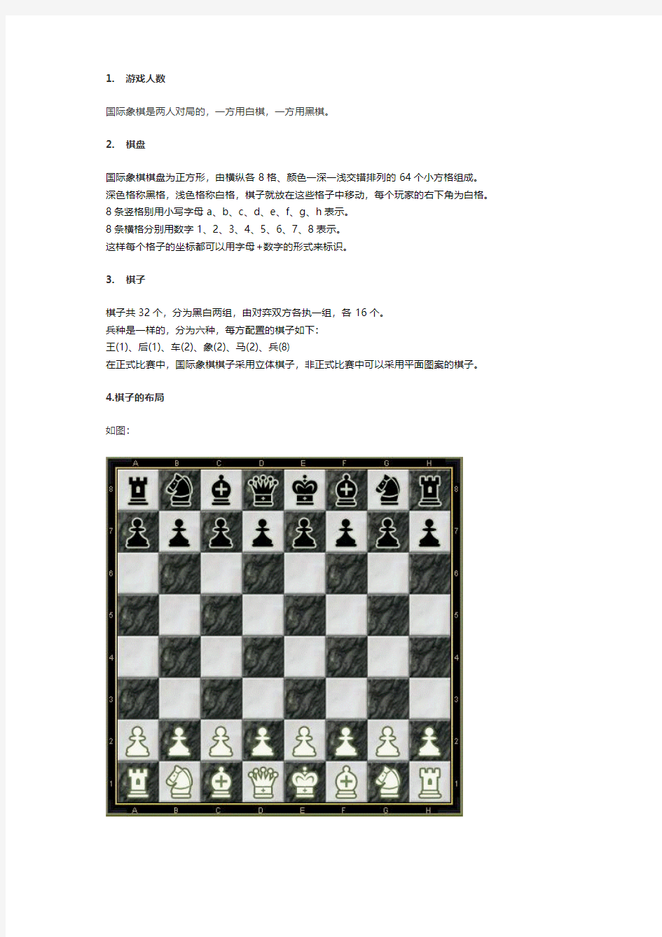 国际象棋规则(图解)