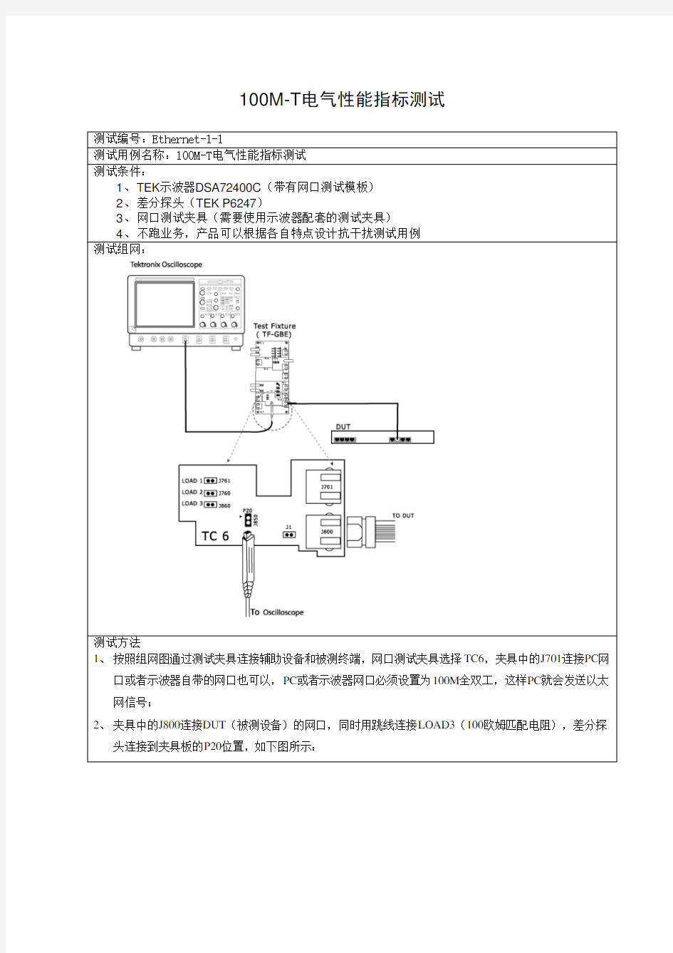 使用泰克示波器测试网口电气性能(眼图)