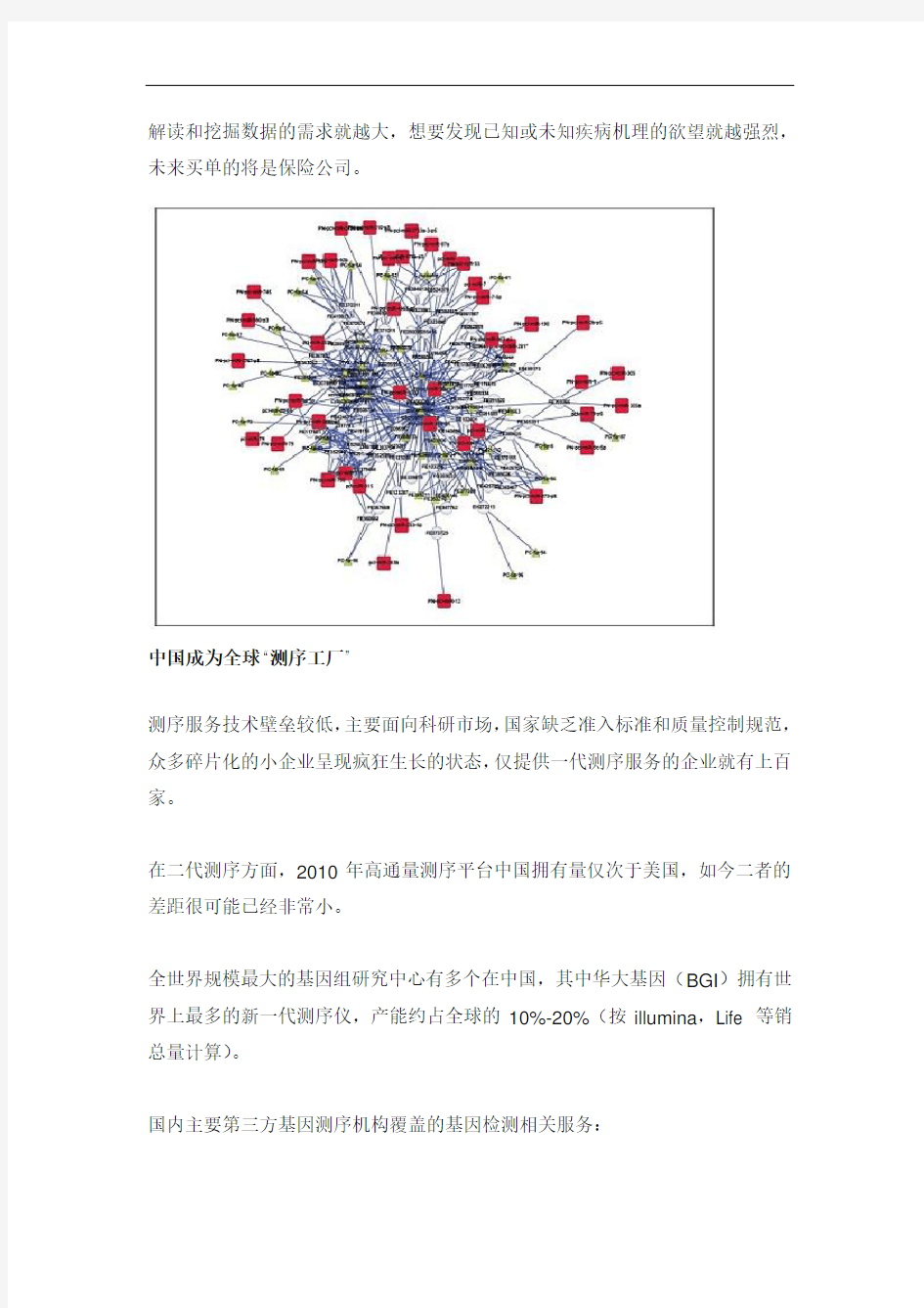 中国基因测序生物信息分析行业现状研究报告
