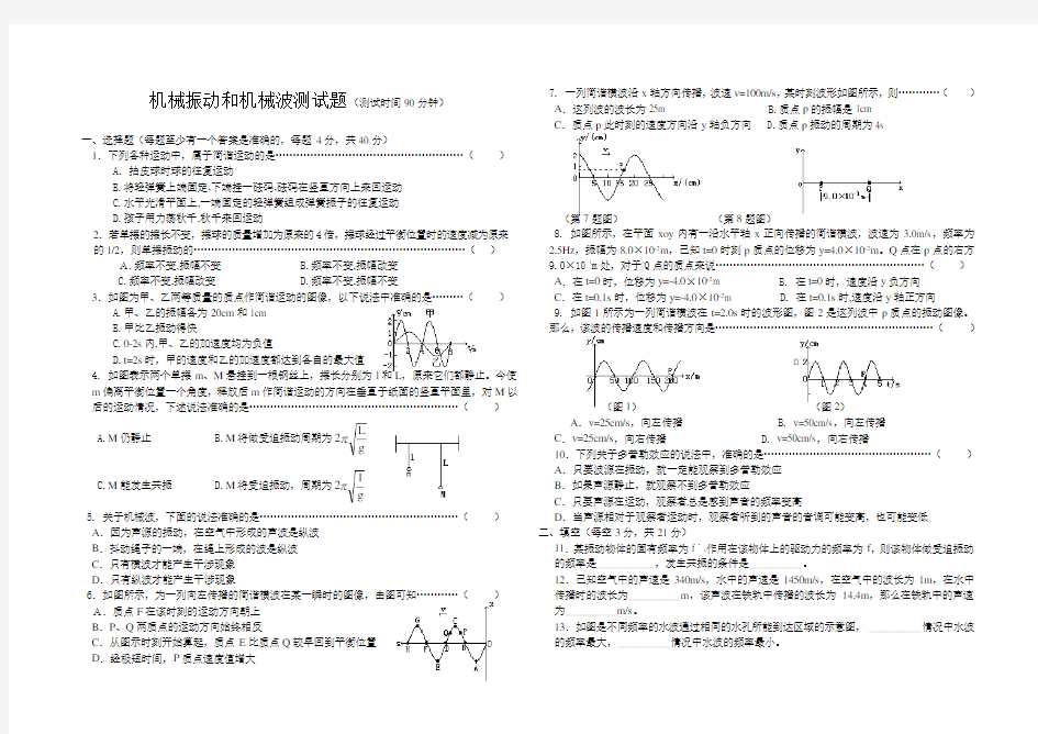 机械振动和机械波测试题