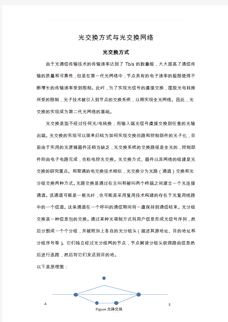 光交换方式与光交换网络