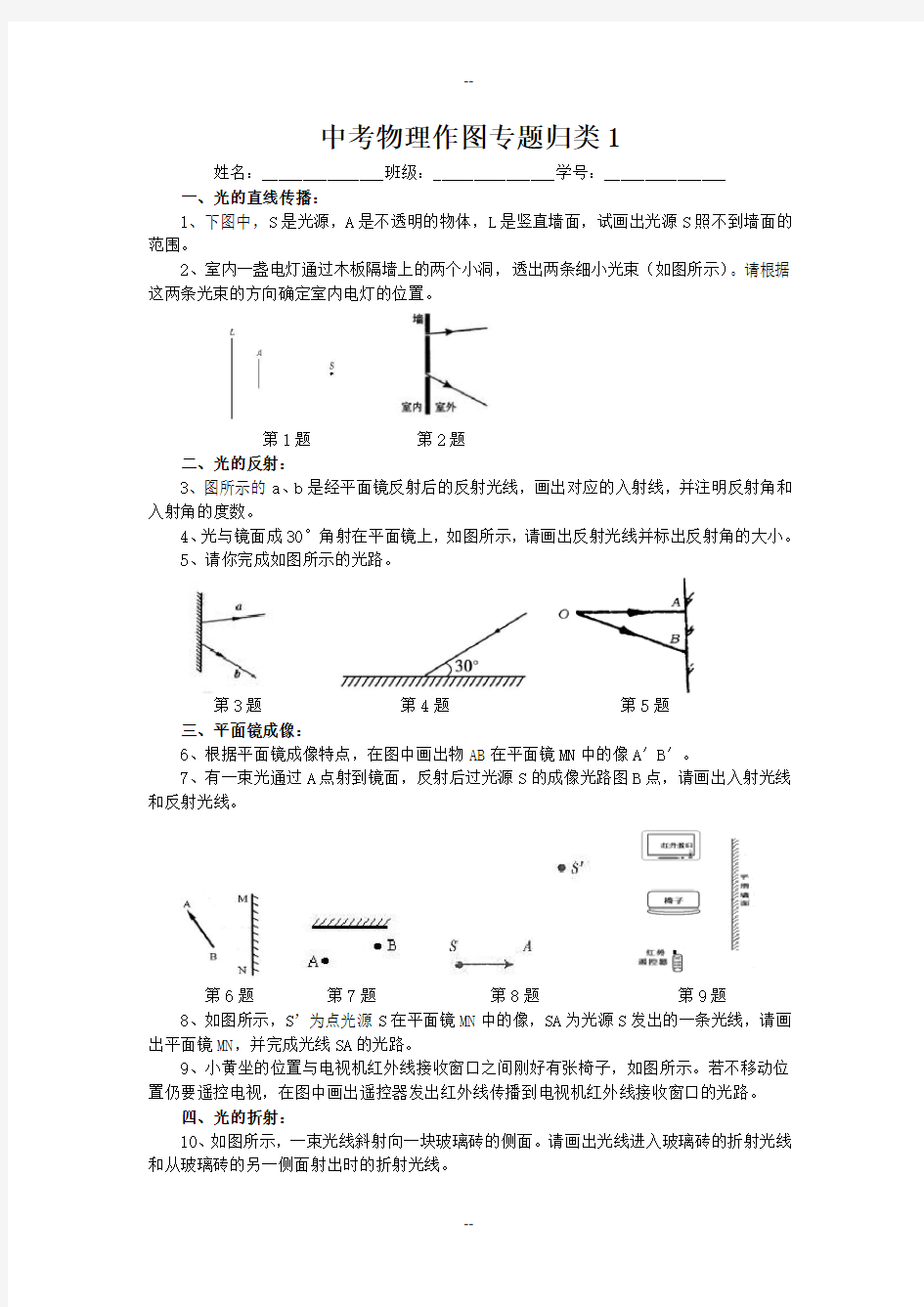 中考物理作图专题归类