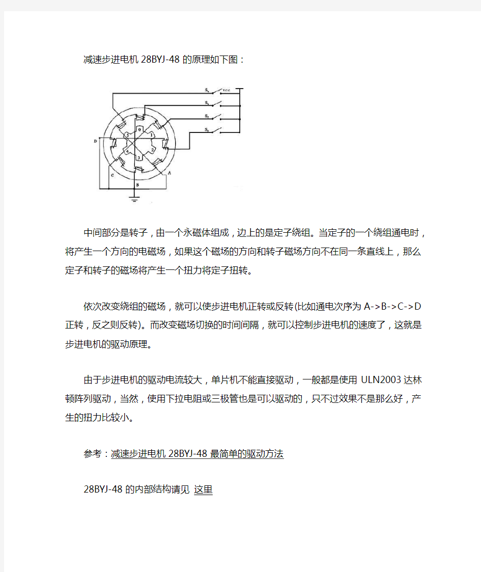 4-四相五线减速步进电机28BYJ-48原理仿真及演示程序(解读