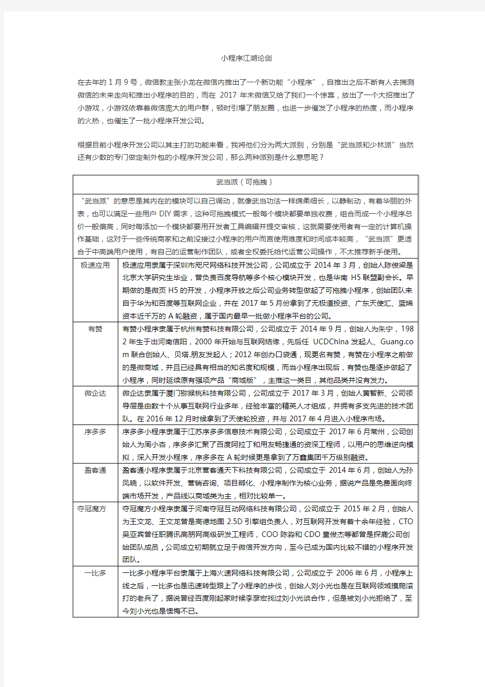 微信小程序开发平台行业发展数据全面分析报告