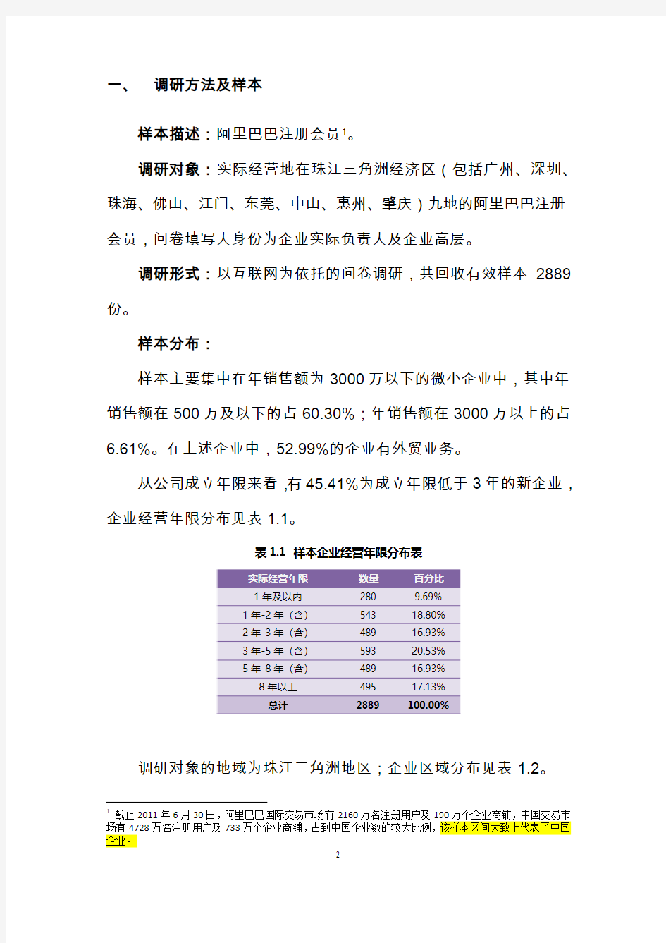 珠三角小企业经营与融资现状网络调研报告脚本