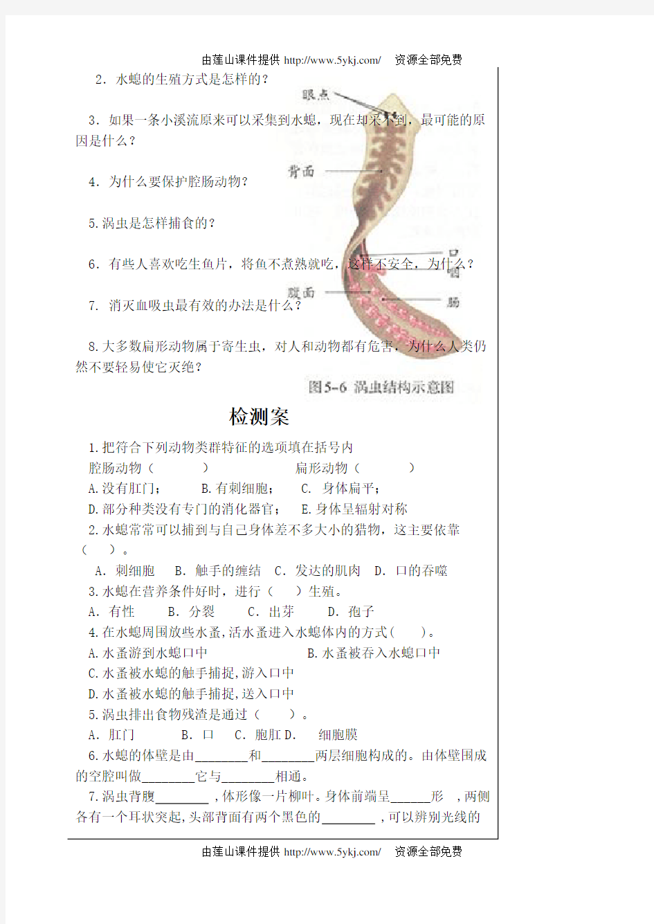 2019年新版人教版八年级上册生物导学案(全册彩图)