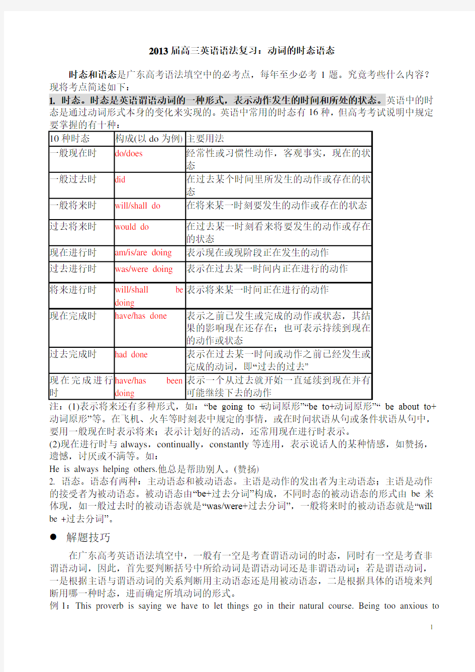 语法填空专项训练---时态语态