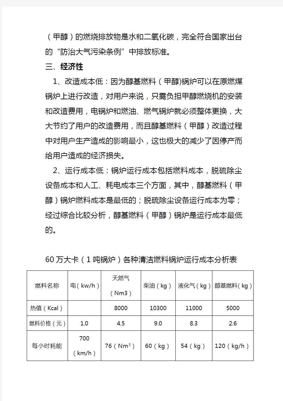 醇基燃料锅炉改造的可行性分析