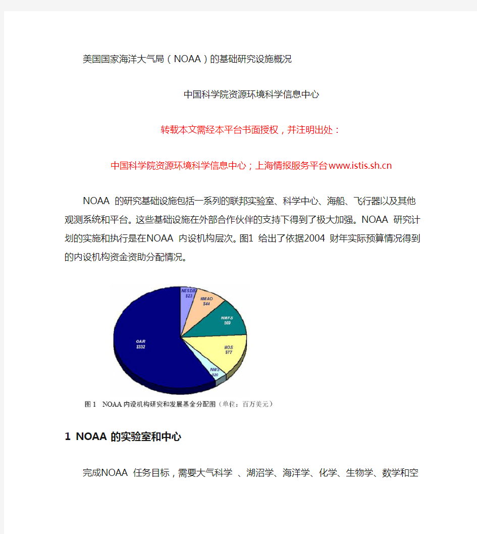 美国国家海洋大气局(NOAA)的基础研究设施概况