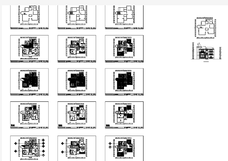 三层别墅建筑设计图纸(共15张)