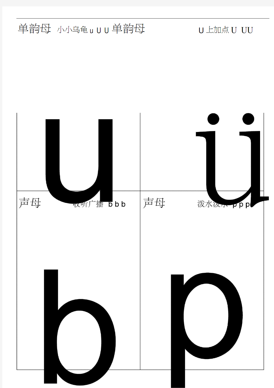 汉语拼音字母表卡片
