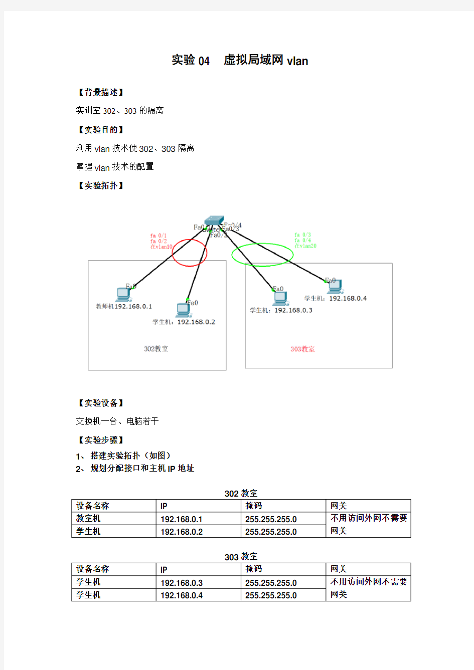 虚拟局域网vlan的配置