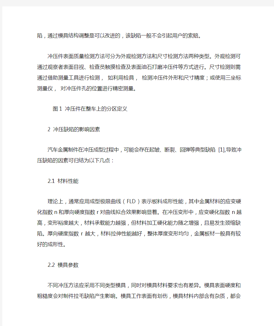 汽车制件表面质量缺陷检测方法