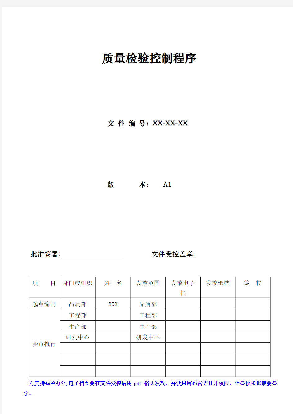 质量检验控制程序讲解