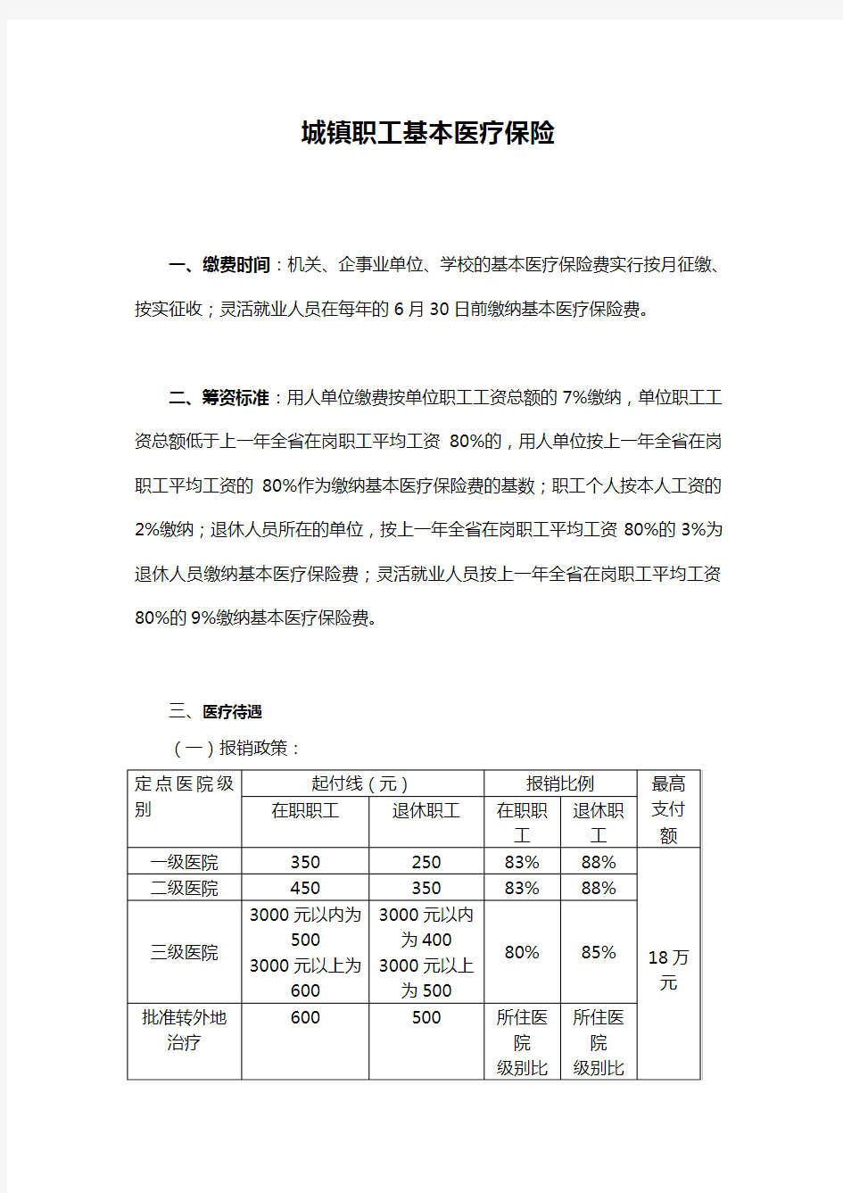 城镇职工基本医疗保险