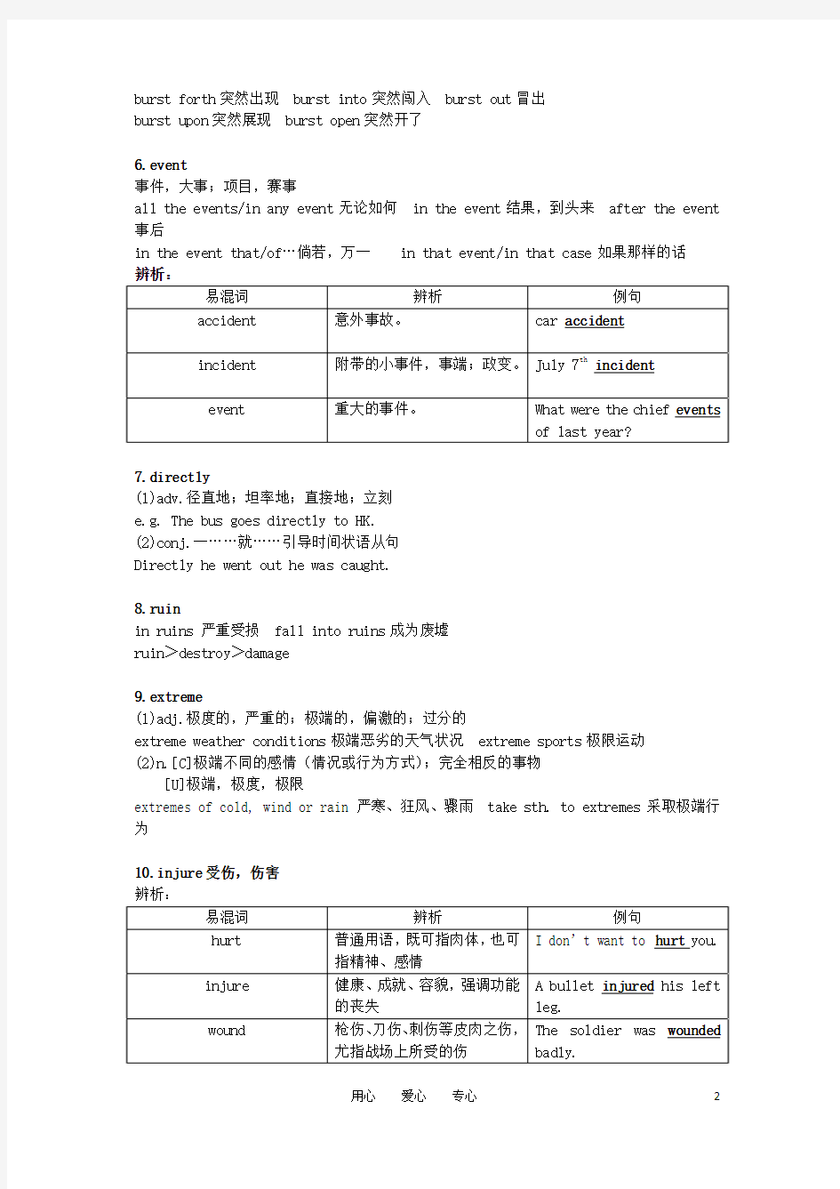 高一英语 Unit 4《Earthquakes-Vocabulary and Useful Expressions》教案 新人教版必修1